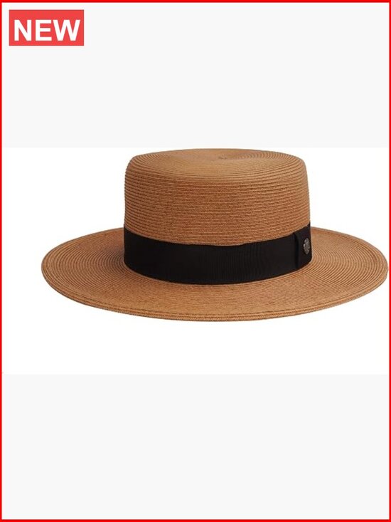 Straw Boater Sun Hat UPF50+ Wide Brim Beach Travel Crushproof main image 7